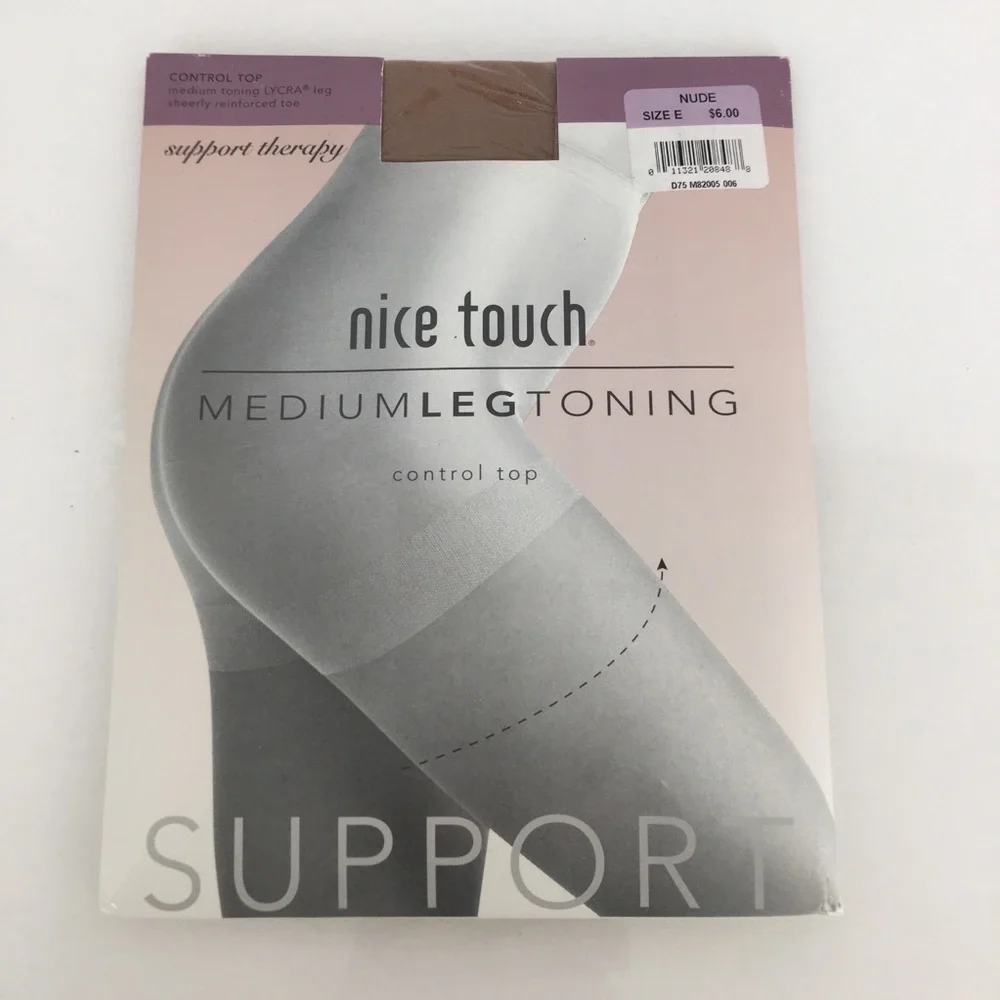 Vintage Nice Touch Set of 2 Control Top Nude Pantyhose Size D, E NEW & Kneehighs